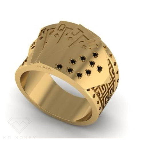Spades Straight Flush 9Ct Gold Ring