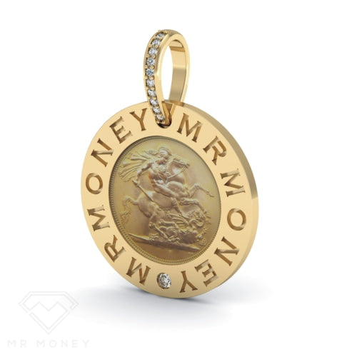 Full Sovereign Mr Money Pendant Yellow Gold Pendant