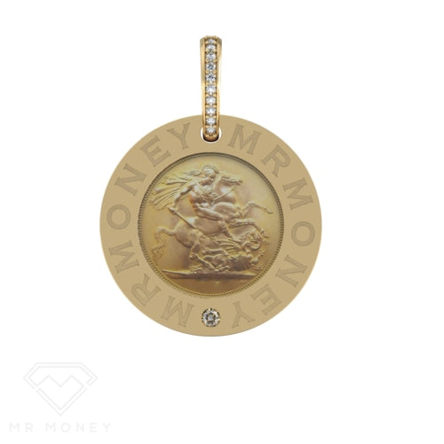 Half Sovereign Mr Money Pendant Yellow Gold Pendant