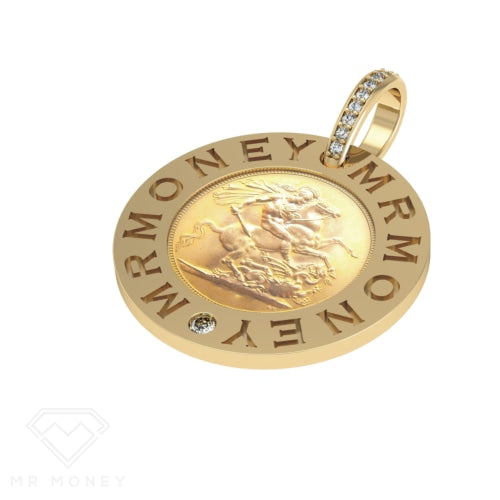 Half Sovereign Mr Money Pendant Yellow Gold Pendant