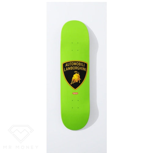 Supreme Automobili Lamborghini Skateboard Deck Green Framed