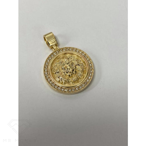 9Ct Gold Lion Diamond Pendant Pendant