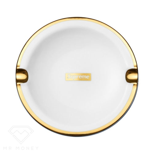 Supreme Gold Trim Ceramic Ashtray