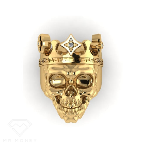 Limited Edition 9Ct Skull King Ring With Diamond Crown Rings
