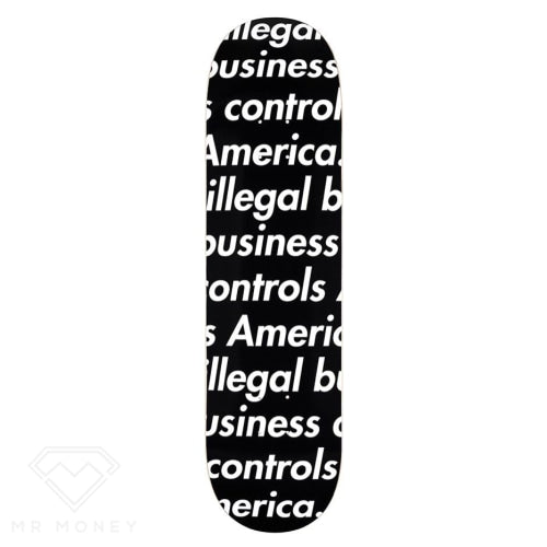 Supreme Illegal Business Skateboard Deck Black Framed
