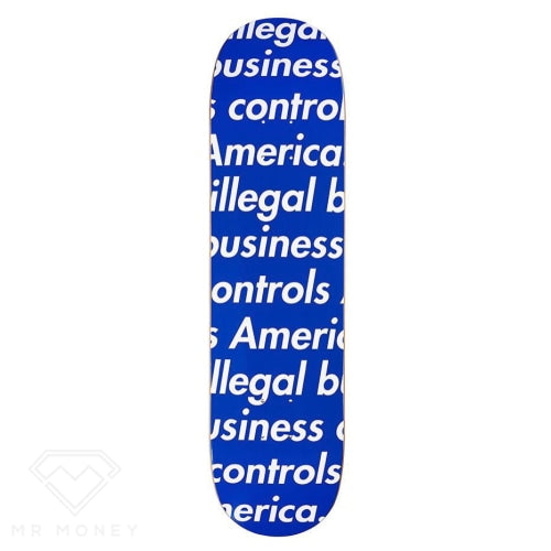 Supreme Illegal Business Skateboard Deck Blue Framed Skateboard