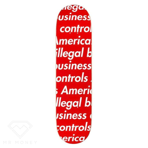 Supreme Illegal Business Skateboard Deck Red Framed Skate Board