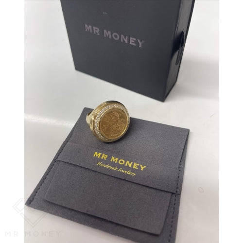 Half Sovereign Diamond Ring With Internal Storage