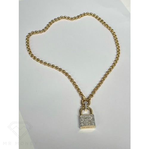 2.85Ct Diamond Gold Padlock Pendant