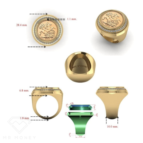 Full Sovereign Diamond Ring With Internal Storage