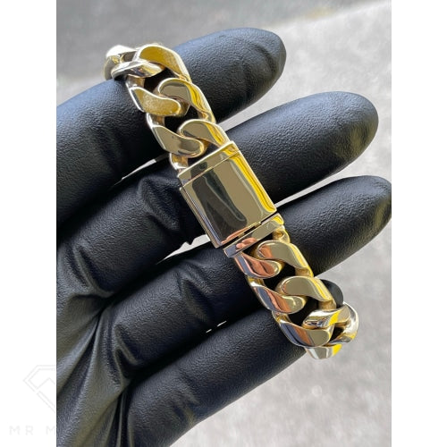 Custom 9Ct Gold Miami Curb Link Bracelet Bracelets