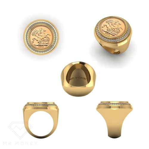 Half Sovereign Diamond Ring With Internal Storage