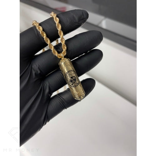 9Ct Gold Medusa Tube Pendant Charms & Pendants