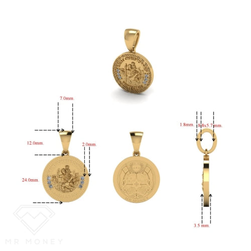 St Christopher Pendant With Diamonds (Tonga) Charms & Pendants