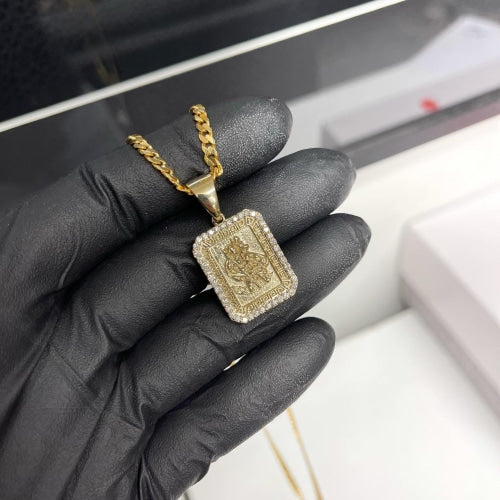 9Ct Gold Saint Christopher Pendant Diamond .65Ct Charms & Pendants