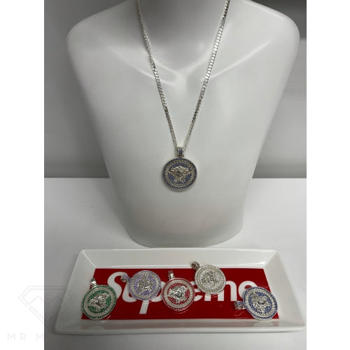 Red Cz Medusa (Large) Pendant & Chain Pendant