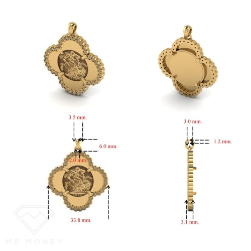 Half Sovereign Diamond Alhambra Pendant Charms & Pendants