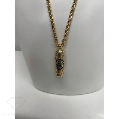 9Ct Gold Medusa Tube Pendant Charms & Pendants