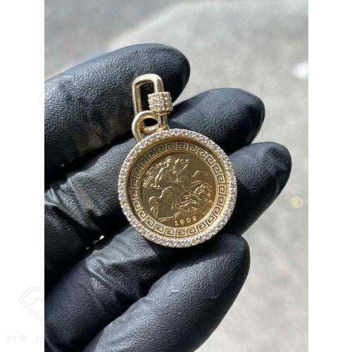 Diamond Half Sovereign Holder Pendant