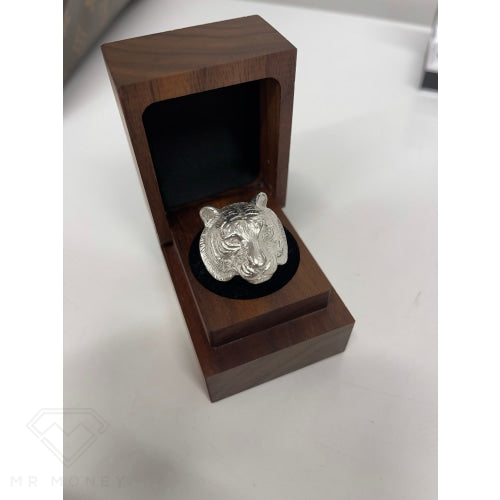 Diamond Eye Tiger Ring Silver
