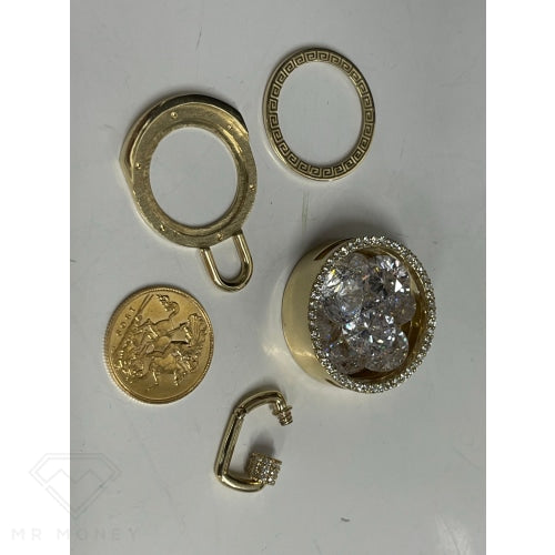 Diamond Half Sovereign Holder Pendant