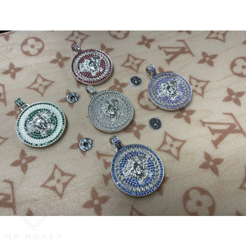 Red Cz Medusa (Large) Pendant & Chain Pendant