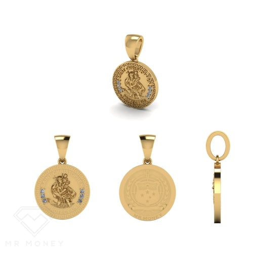 9Ct Gold St Christopher Samoa Pendant Large