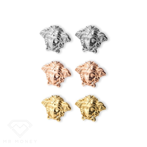 9Ct Gold Medusa Cut-Out Earrings