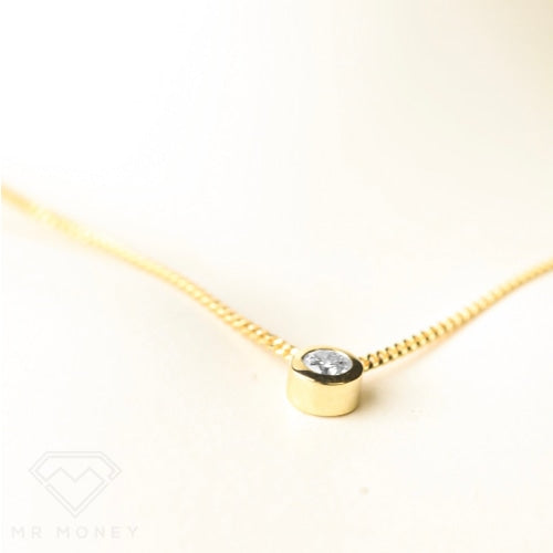 Modern Round Brilliant Diamond Pendant & Chain 1/1