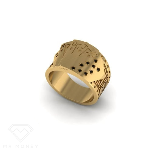 Spades Straight Flush 9Ct Gold Ring