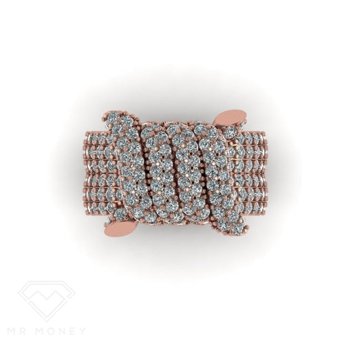 9Ct Gold Thorny Treasure Ring 172 X Diamonds