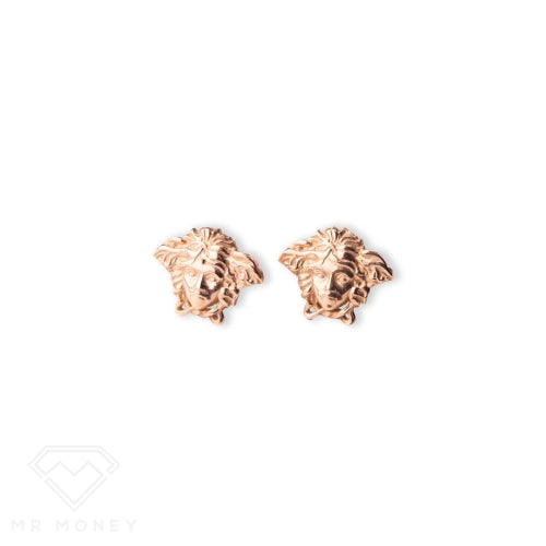 9Ct Gold Medusa Cut-Out Earrings Rose
