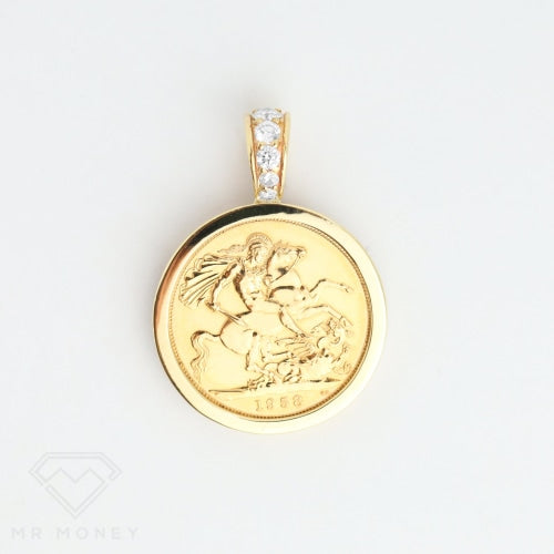 Full Sovereign Pendant With Diamond Bail Pendants