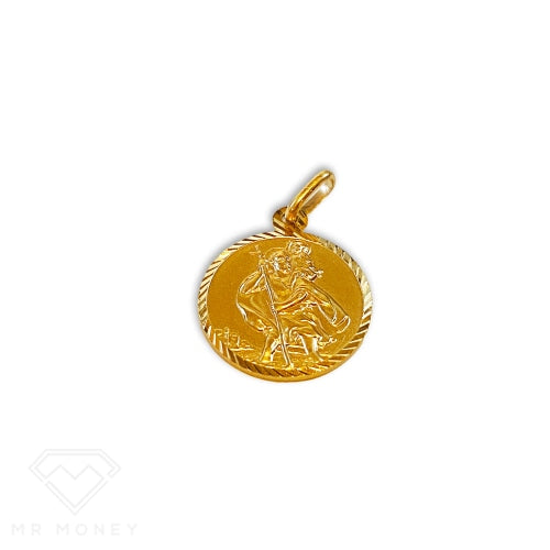 St Christopher Gold Pendant 14Mm Charms & Pendants