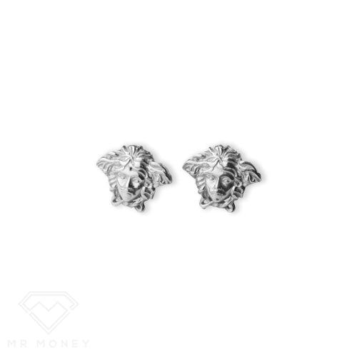 9Ct Gold Medusa Cut-Out Earrings White