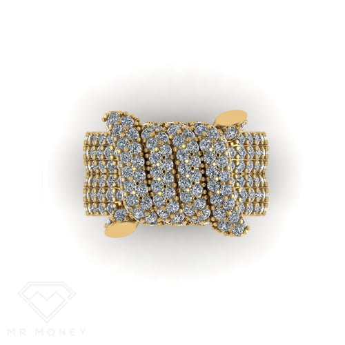 9Ct Gold Thorny Treasure Ring 172 X Diamonds